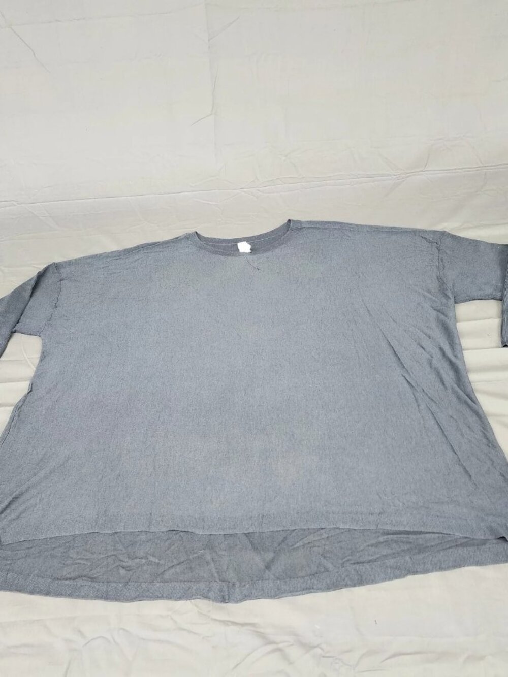 MarlaWynne Womens Plus 3X Gray Oversized Knit Pullover Sweater High Low Hem